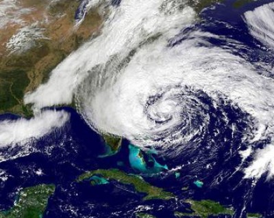 satellite image of hurricane Sandy