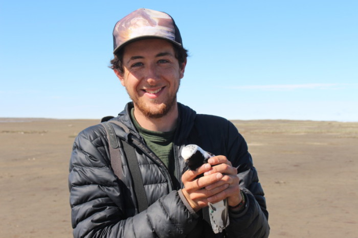 Humboldt student, Aaron Gottesman, with a plover in hand!