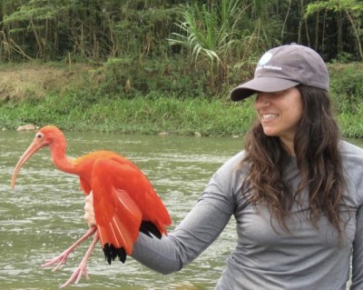 Amy with a Scarlet Ibis.